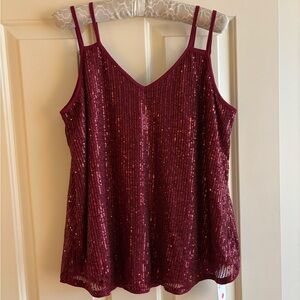 Sequin Burgundy Cami Top
